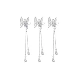Butterfly Tassel Hair Clip-Silver[3 Pack]