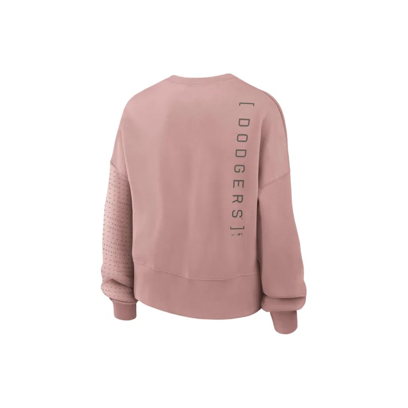 Nike MLB Collaboration Sweatshirt Los Angeles Dodgers Women's Pink-1