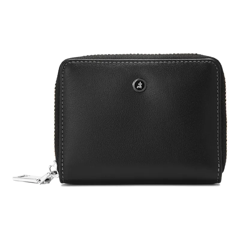 MEXICAN Cow Leather Coin Purse, Card Holder Mini Unisex Black-0