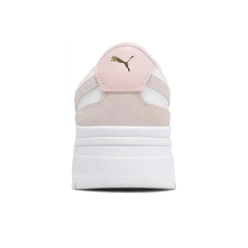 PUMA Mayze Stack Terry Slip Resistant Shock Absorbers Low Top Skateboard Shoes Women's Beige White Pink-5