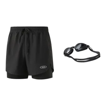 PEAK Swimming Sets Polyester Seaside Vacation With Hot Spring Men's Black