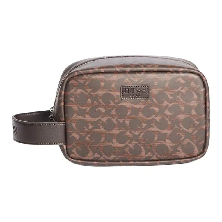 GUESS Artificial Leather Toiletry Bag Men's Brown-0