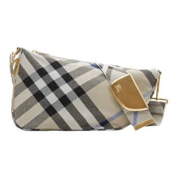 Burberry Cotton With Polyester Messenger Bag, Crossbody Bag, Shoulder Bag Unisex Black & Gray