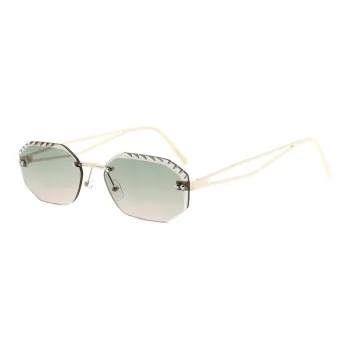 Pair Ponyo Metal Irregular Shape Sunglasses Unisex Gold