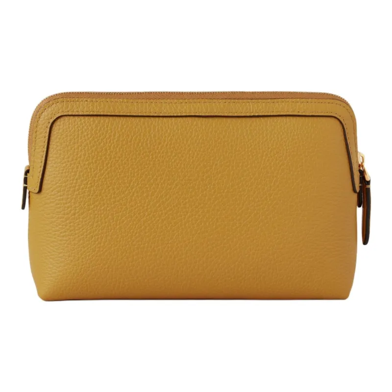 Mulberry Grained Leather Makeup Bag Small Size Women's Deep Amber-2