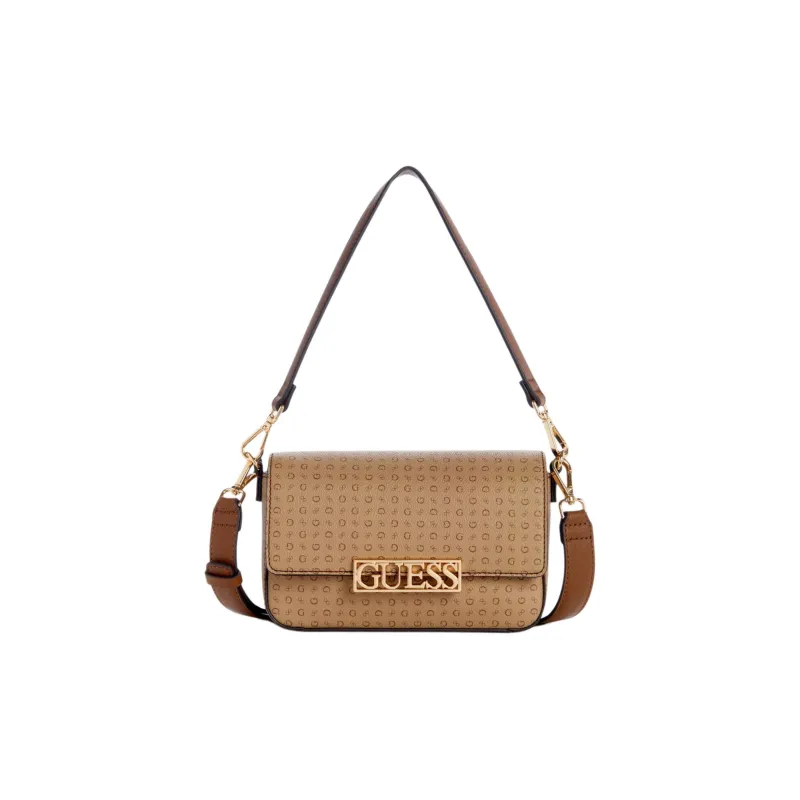 GUESS Canvas Shoulder Bag Women's Brown-0