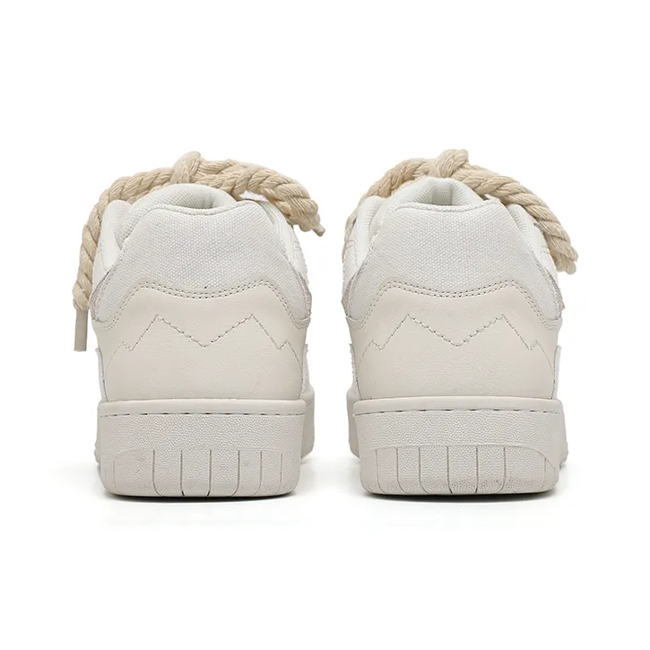 Angelmi Wear Resistant Low Top Skateboard Shoes Unisex Beige-3