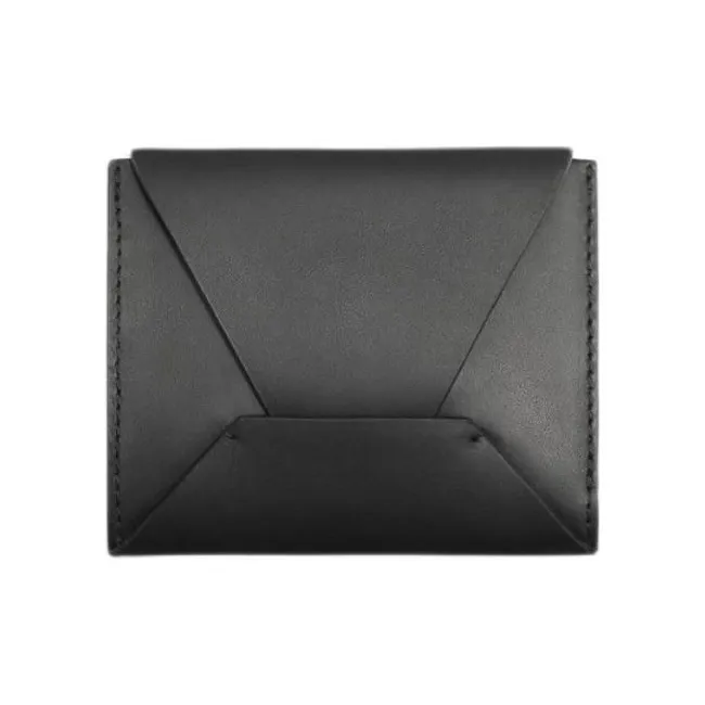 ZARA Cow Leather Coin Purse Men's Black-0