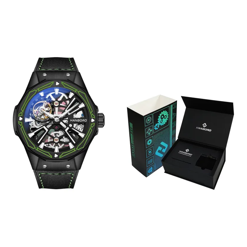HANBORO World Of Warcraft Collection Mechanical Movement Watch Men's Watches Black Dial HBR918-HH-1