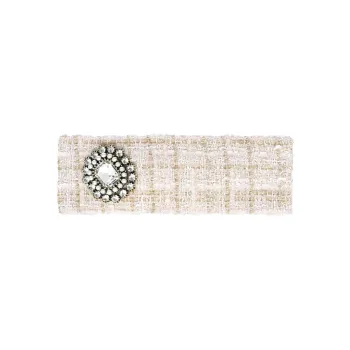 ROYALSASA Cotton Linen Blend Faux Crystal Hair Clips Women's