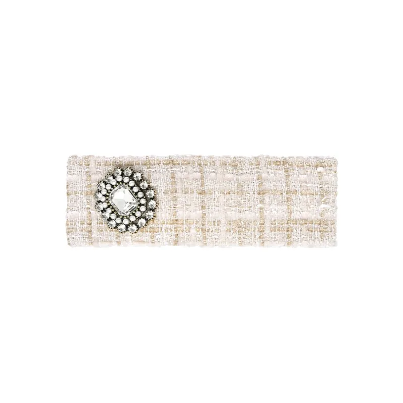 ROYALSASA Cotton Linen Blend Faux Crystal Hair Clips Women's-0