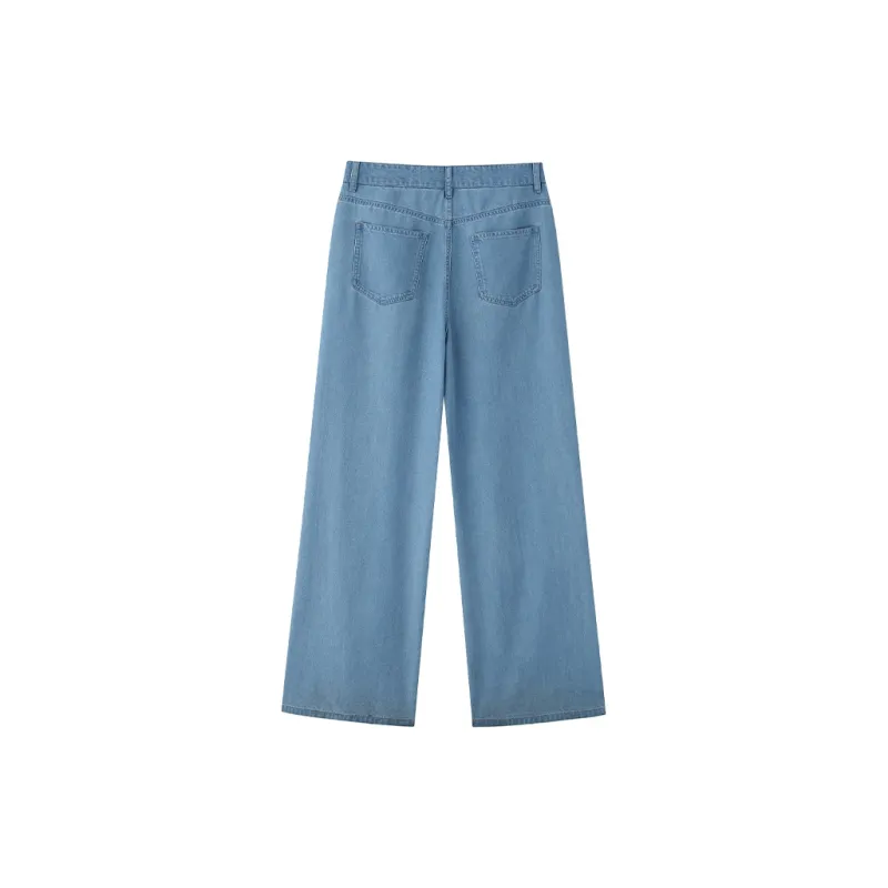 ZHOUMIAO Jeans Women's Misty Blue-1