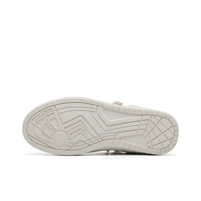 Angelmi Wear Resistant Low Top Skateboard Shoes Unisex Beige-4
