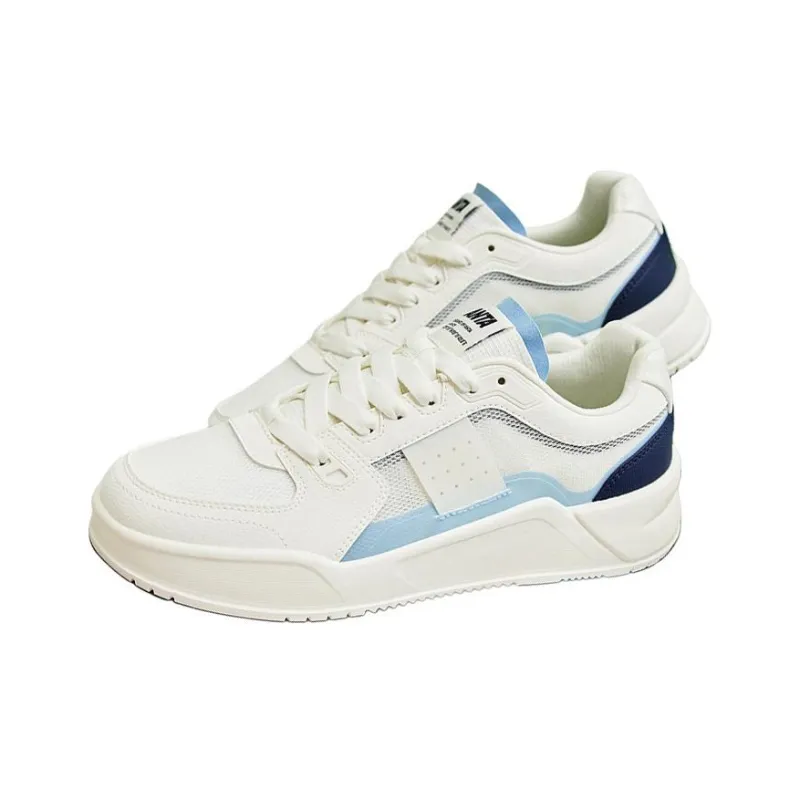 ANTA Life Collection Skateboard Shoes Men Low Top Ivory White/Waterfall Blue-3