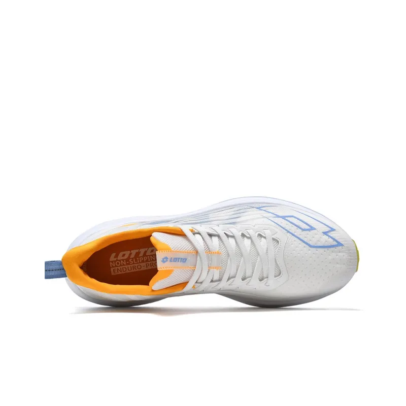 LOTTO Cushioning Anti Slip And Wear Resistant Low Top Carbon Plate Marathon Running Shoes Men's White Blue-2
