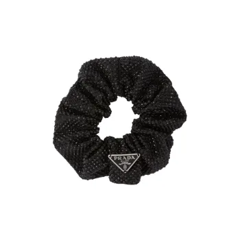 PRADA Crystal embellished Satin Scrunchie