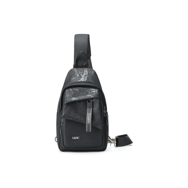 L&M Oxford Sling Bag Regular Men's Ink Black-1