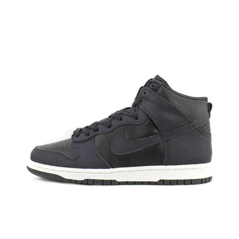 Nike Dunk High Le Wear resistant And Lightweight Mid Top Skateboard Shoes Men's Black White-0