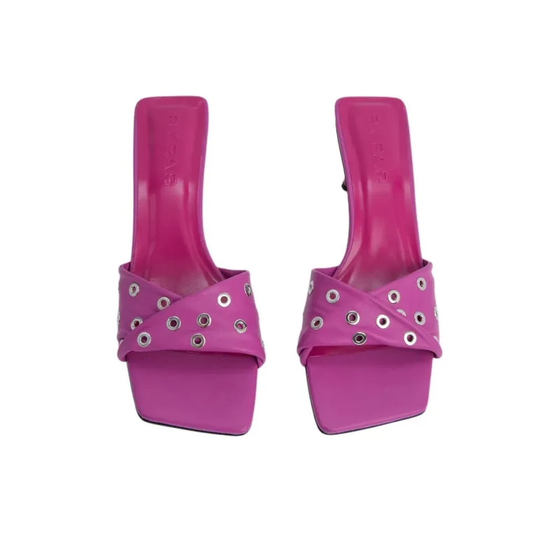 By Far Slide Slippers Women's Fuchsia-3