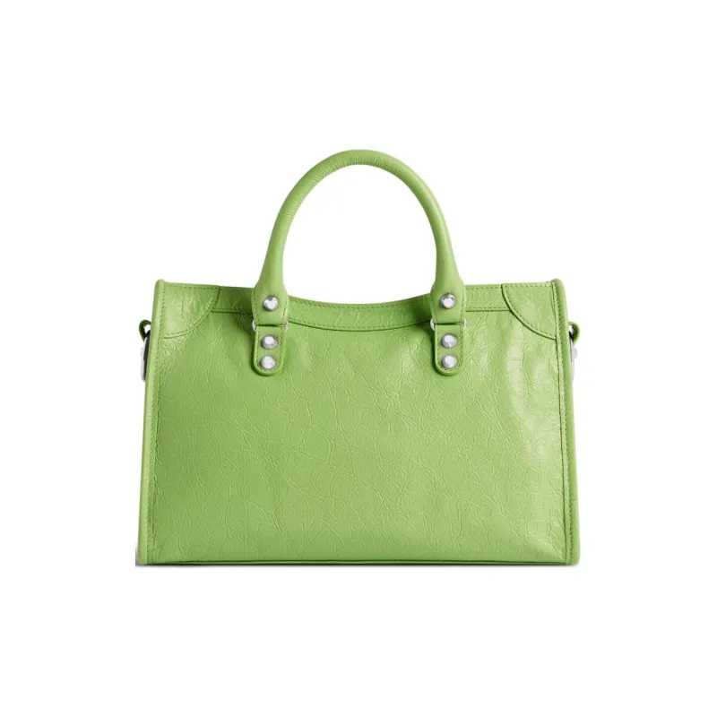 Balenciaga Arena Lambskin One Shoulder Handbags Small Size Women's Green-3