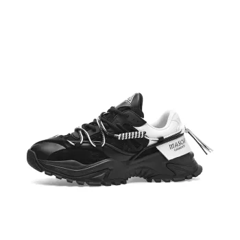 Masongarments Shark Tooth No. 1 Height Increasing Wear Resistant Low Top Chunky Sneakers Unisex Jet Black