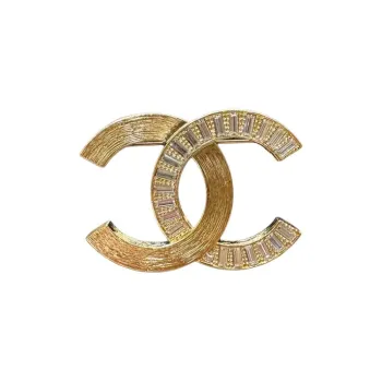 CHANEL Rhinestone Brooches Women's Gold