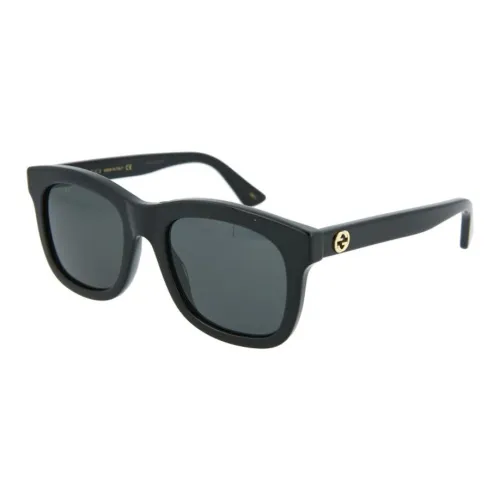 GUCCI Acetate Irregular Shape Sunglasses Women's Black