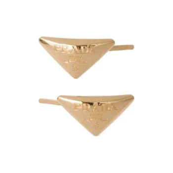 PRADA Metal Hair Clip Women's Gold