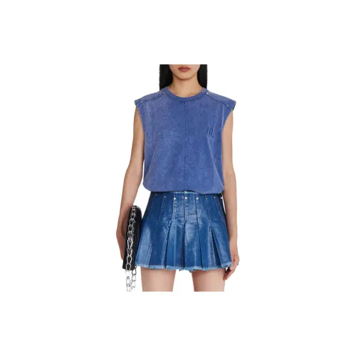 DION LEE Tank Tops Unisex Washed American Blue