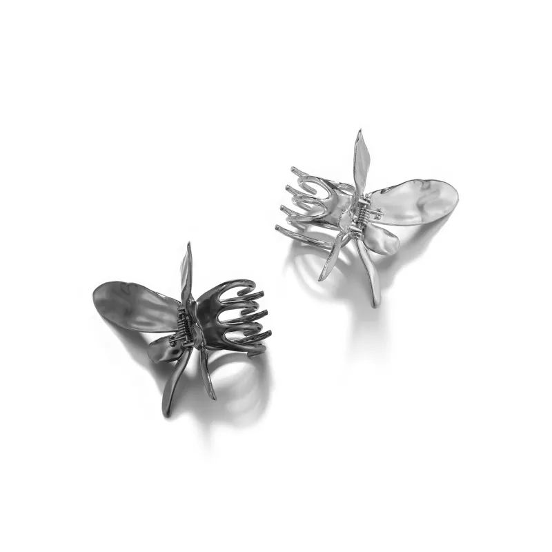 Clect Hair Clips Women's Silver White/Black Gunmetal-1
