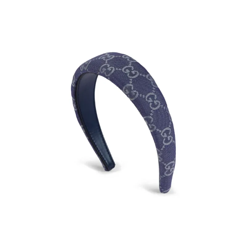 GUCCI GG Sheepskin Headbands Women's Blue-1