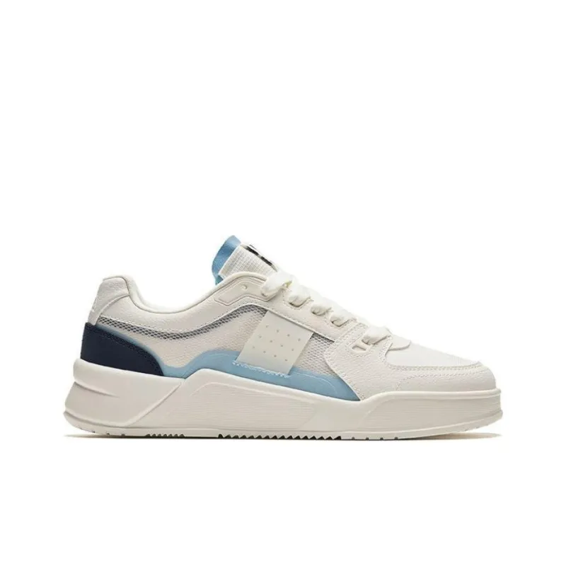 ANTA Life Collection Skateboard Shoes Men Low Top Ivory White/Waterfall Blue-1