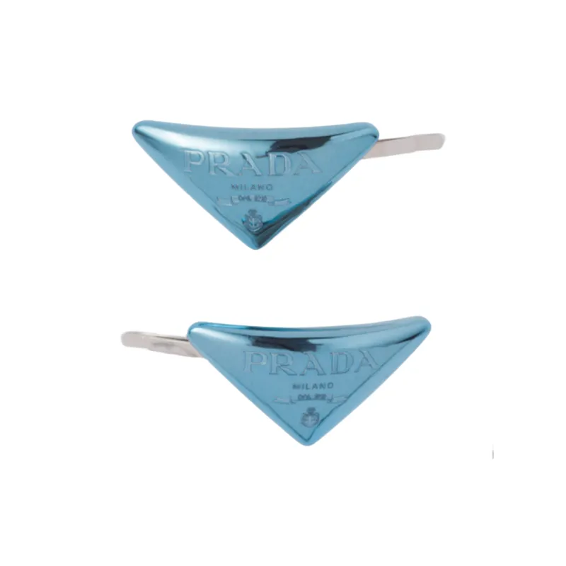 PRADA Metal Hair Clip Women's Blue-0