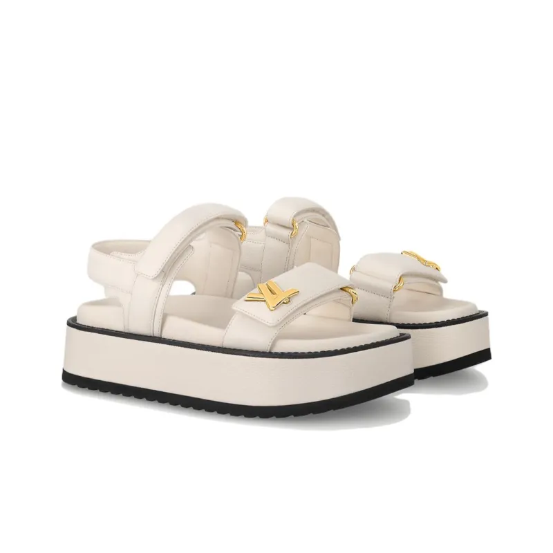 LOUIS VUITTON Sunset Beach Sandals Women's Ecru-3