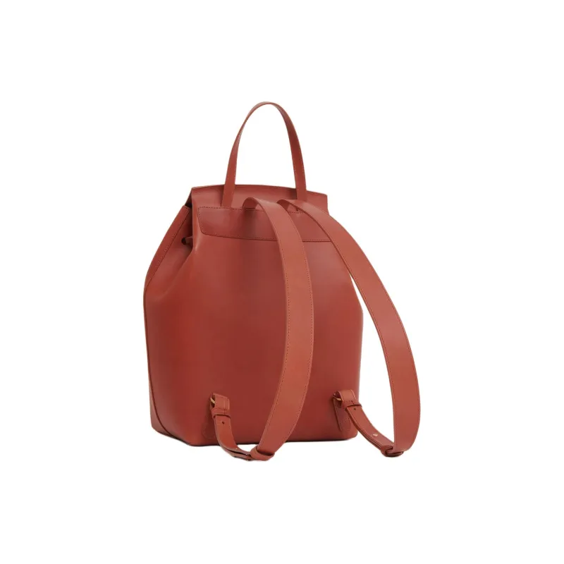 MANSUR GAVRIEL Plant Tanned Leather Backpack Women's Orange Multicolor Dark Blue-1