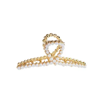 Left Europe Alloy Faux Pearl Hair Clips Women's