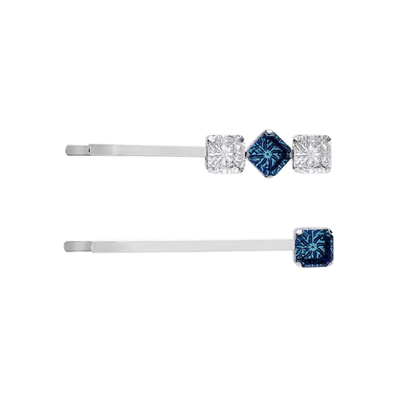 ROYALSASA Alloy Faux Crystal Hair Clips Women's-1
