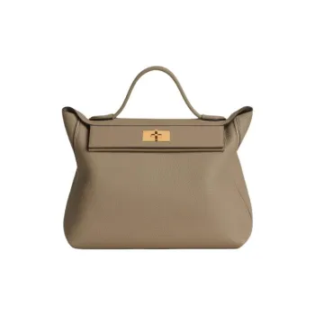 HERMES 24/24 Togo Calfskin With Swift Calfskin Shoulder Bag Crossbody Bag Handbag Women's Tan