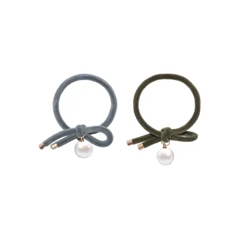 ROYALSASA Rubber Band Alloy Accessories Faux Pearl Hair Tie Women's