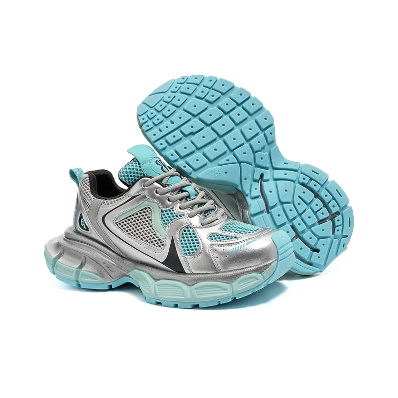 EBLAN Low Top Chunky Sneakers Women's Gray Blue-3