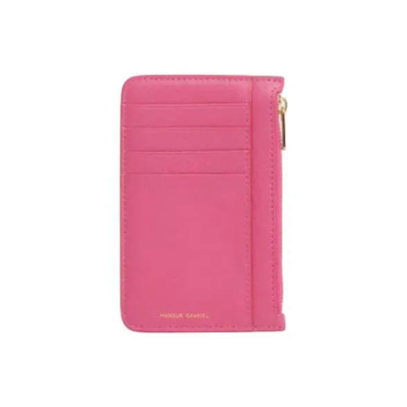 MANSUR GAVRIEL Calfskin Card Holder Women's Peach Pink-0