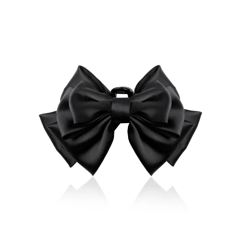 ZANC Satin Hair Clips Women's Black-0