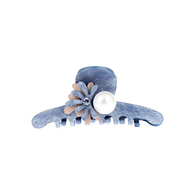 ROYALSASA Acrylic, Shell Pearl, Faux Crystal Hair Clips Women's-0