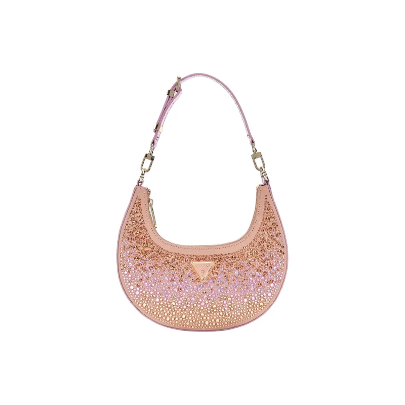 GUESS Imitation Suede Handbag Shoulder Bag Women's Pink Gold-0