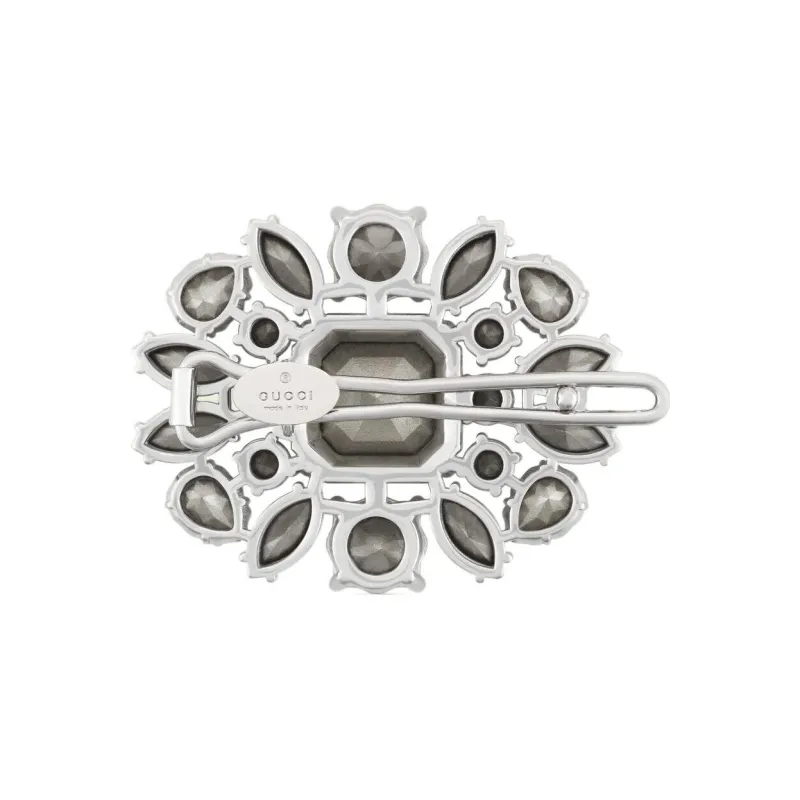 GUCCI Crystal, Metal Hair Clip Women's Silver-1