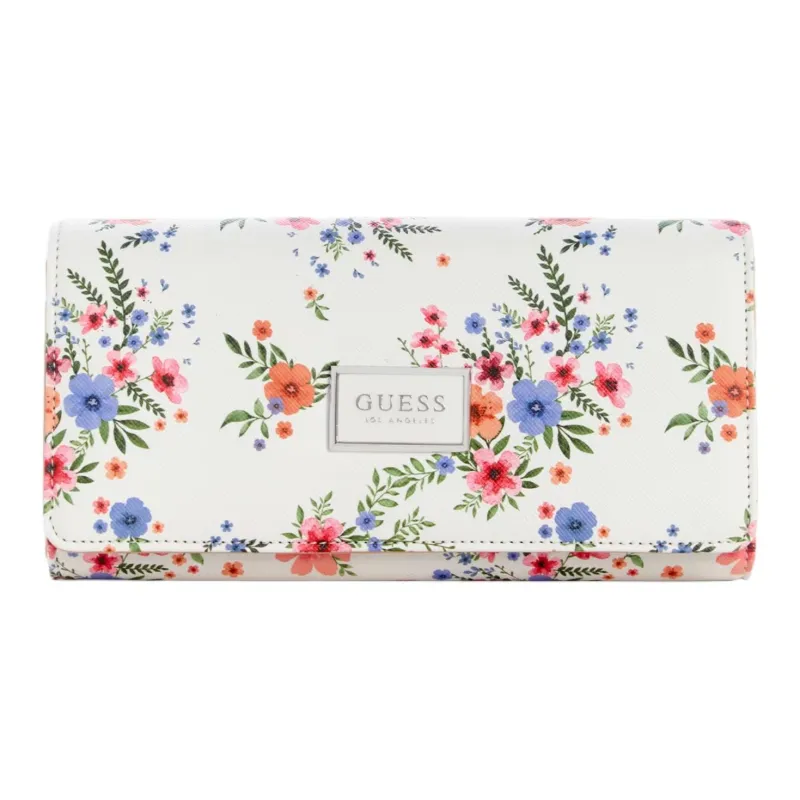 GUESS Artificial Leather Wallet Women's White & Multicolor-0