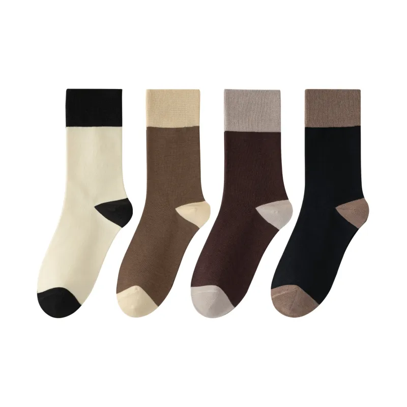 XXLLG Spring And Fall Mid Calf Socks Women's 4 Pack-4