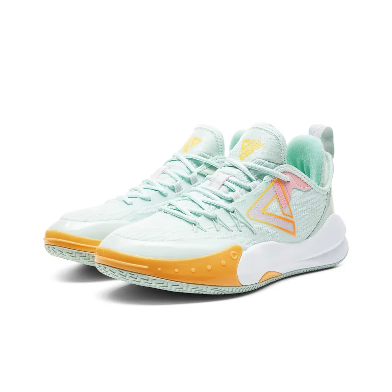 PEAK Basketball Shoes Men Low Top Green Orchid-2