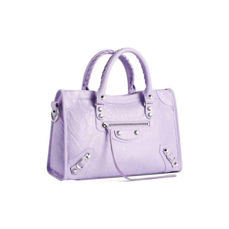 Balenciaga Arena Lambskin Tote Bag Shopping Bag Shoulder Bag Handbag Small Size Women's Light Purple-2
