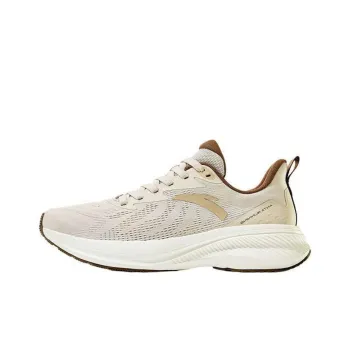 Anta Running Collection Cushioning Wear Resistant Low Top Running Shoes Men's White Wood Color